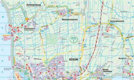 Stadtplan von Buesum - Traumhafte Ferienhäuser und Ferienwohnungen in Büsum